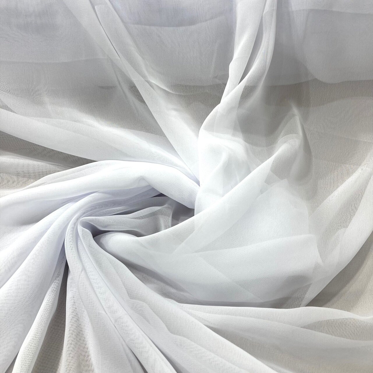 1 Yard Lightweight Sheer Chiffon Fabric, 60" Wide, Ideal for Bridal & Formal Dresses